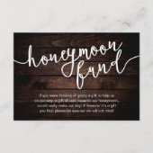 ハニームーン ファンド ウェディング ウィッシュ 現金、モダン ラスティック ウェディング エンクロージャーカード (正面)