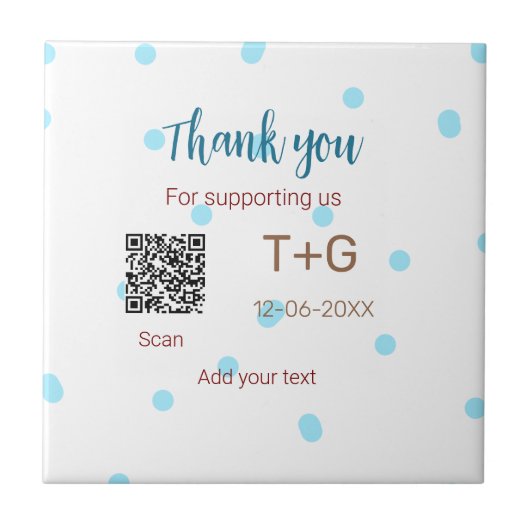 ハニームーン ファンド 追加 QRコード カップル名 結婚式 タイル (正面)