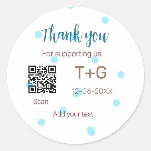 ハニームーン ファンド QRコード カップル名 ウェディングを追加 ラウンドシール (正面)