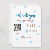 ハニームーン ファンド QRコード カップル名 ウェディングを追加 招待状 (裏面)