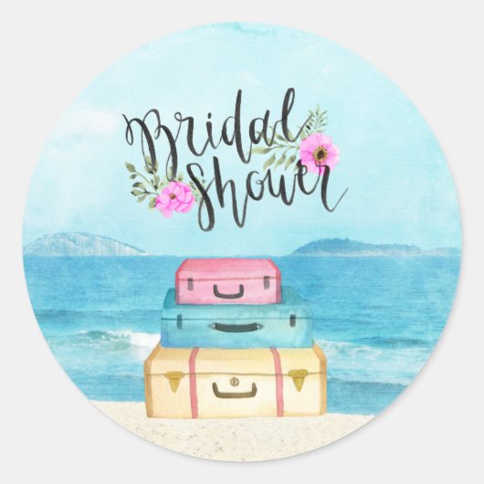 ハニームーン ブライダルシャワー インビテーション ステッカー (正面)