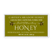 ハニーモダンエレガント製カスタム出荷ラベル ラベル (正面)