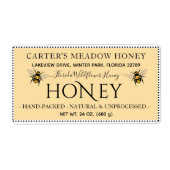 ハニーモダンエレガント製カスタム出荷ラベル ラベル (正面)