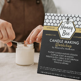 ハニーモダンビーハニカムブラックイエローワークショップ 台座サイン