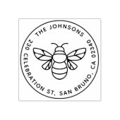 ハニーモダンビーファミリーネームラウンド差出人住所 ラバースタンプ (インプリント)