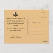 ハニーモダンビー赤ちゃんシャワーありがとうはがき ポストカード (裏面)