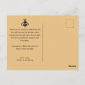 ハニーモダンビー赤ちゃんシャワーありがとう ポストカード (裏面)