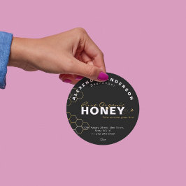 ハニーモダンビー金ゴールドハニカムブラック ラウンドシール