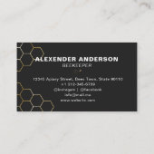 ハニーモダンビー金ゴールドハニカムブラック 名刺 (裏面)