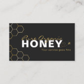 ハニーモダンビー金ゴールドハニカムブラック 名刺 (正面)