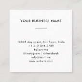 ハニーモダンビー養蜂場ハニカムブラックイエロー スクエア名刺 (裏面)