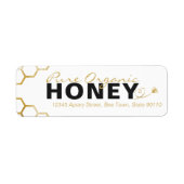 ハニーモダンミツバチ金ゴールドハニカム ラベル (正面)