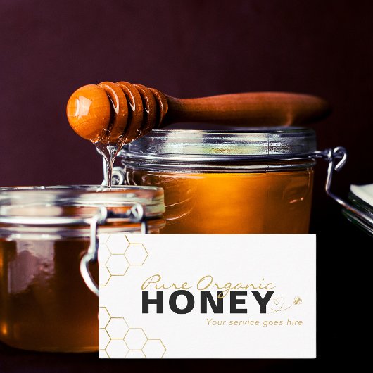 ハニーモダンミツバチ金ゴールドハニカム 名刺