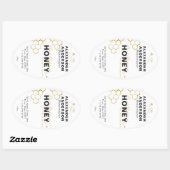 ハニーモダンミツバチ金ゴールドハニカム 楕円形シール (シート)