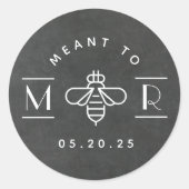 ハニーモダン結婚式の引き出物の黒板 ラウンドシール (正面)