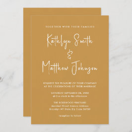 ハニーモダン金ゴールドの台本は全てシック結婚な 招待状