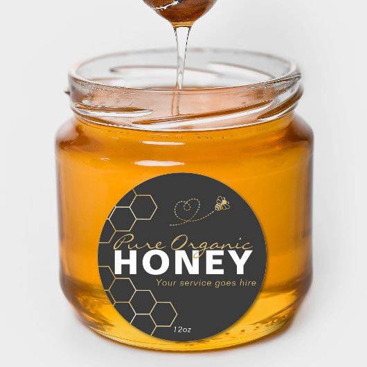 ハニーモダン金ゴールドビーハニカムブラック ラウンドシール