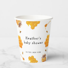 ハニーモダン（昆虫）マルハナバチフレーム赤ちゃんシャワー 紙コップ