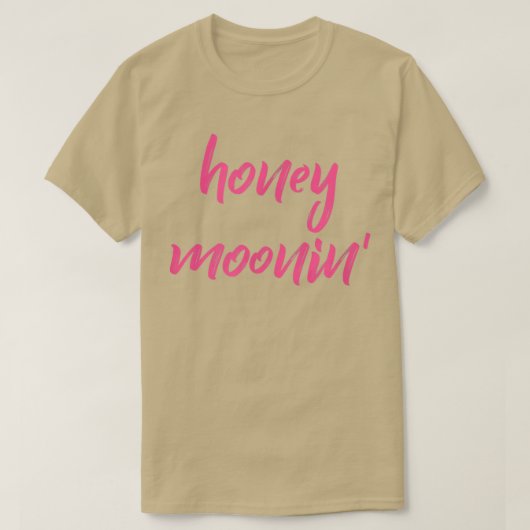 ハニーモニンピンク引用文Honeymoon Vaカップル向け Tシャツ (デザイン正面)