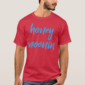 ハニーモニンブルー引用文Honeymoon Vaカップル Tシャツ
