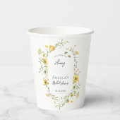 ハニーヤellowの花柄のブライダルシャワーが見つかった 紙コップ (裏面)