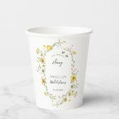 ハニーヤellowの花柄のブライダルシャワーが見つかった 紙コップ (正面)