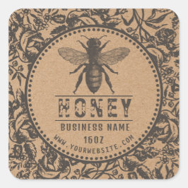 ハニーラベルクラフト |花と蜂 スクエアシール