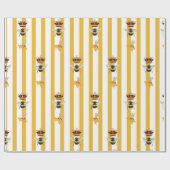 ハニーラベル黄ストライプ色 ラッピングペーパー (フラット)