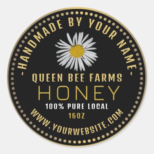 ハニーラベル黒金ゴールド | wildflower ラウンドシール (正面)