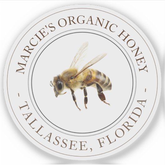 ハニーリアリスティックビー透明車の窓シール シール (正面)