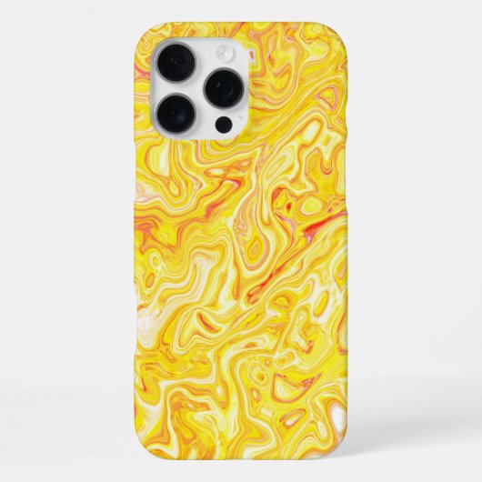 ハニーレモンイエローの大理石テクスチャー 抽象的な液体 iPhoneケース (裏面)