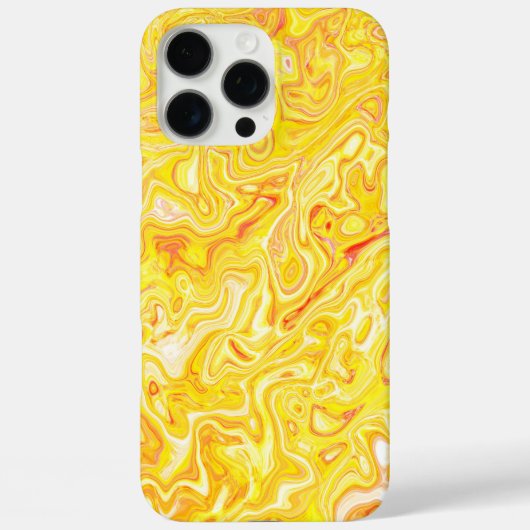 ハニーレモンイエローマーブルテクスチャー抽象的な液体 Case-Mate iPhoneケース (裏面)
