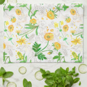 ハニーレモンフラワーズスノーホワイトキッチンタオル キッチンタオル (折り畳み)