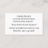 ハニーワンド養蜂家の名刺 名刺 (裏面)