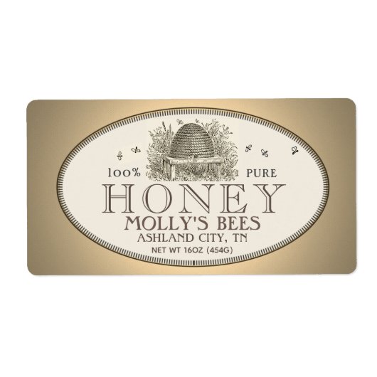 ハニーヴィンテージスケッチ製品ラベル（横） ラベル (正面)