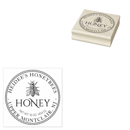 ハニーヴィンテージハネビーあなたの名前ここにスタンプ ラバースタンプ (押印)