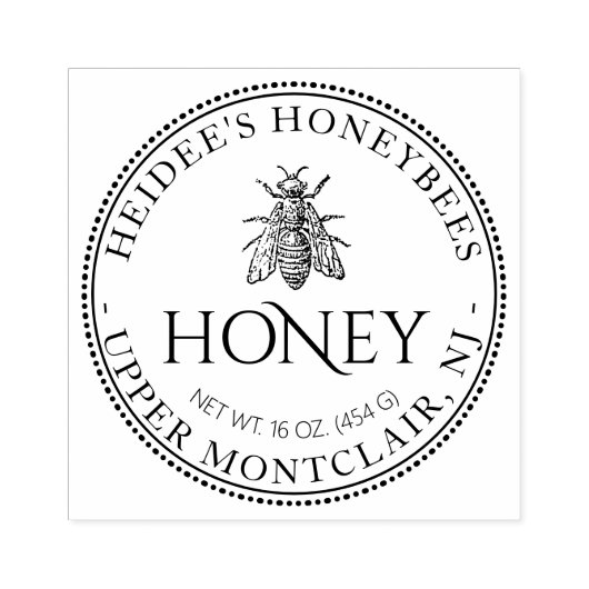 ハニーヴィンテージハネビーあなたの名前ここにスタンプ ラバースタンプ (インプリント)