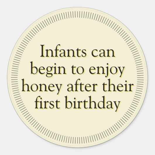 ハニー乳児警告の濃い琥珀のシール ラウンドシール (正面)