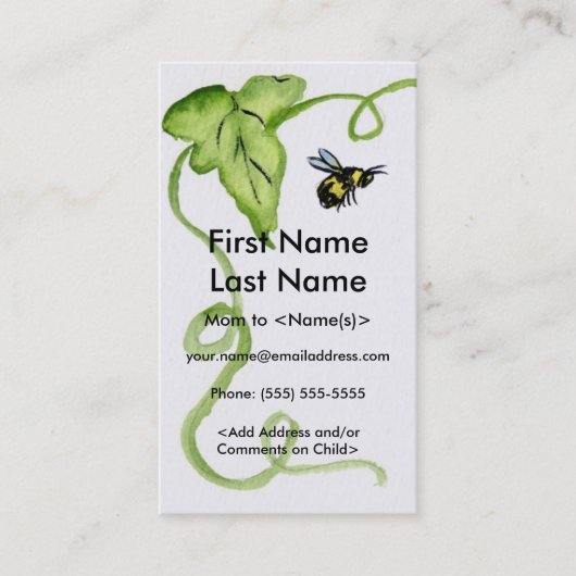 ハニー忙しビーカスタムの写真を呼び出し遊び日カード コーリングカード (正面)