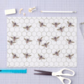 ハニー忙しビーズパターン(の模様が)あるティッシュペーパー 薄葉紙 (クラフト)