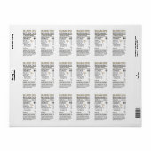 ハニー栄養ファクト警告乳児の養蜂名 ラベル (フルシート)