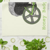 ハニー熱狂する・バッジャー自転車 キッチンタオル (折り畳み)