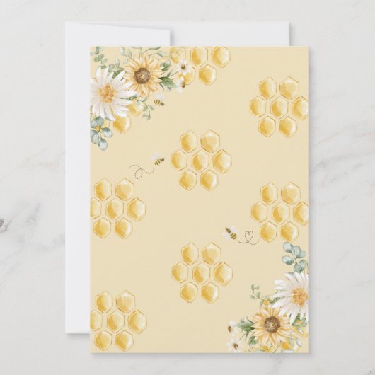 ハニー私たちは赤ちゃんシャワーを待つことができる 招待状 (裏面)