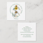 ハニー素朴ビーアピールダンデリオンフローラスクエア スクエア名刺 (正面/裏面)