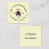 ハニー素朴ビー養蜂家ハニー製品 スクエア名刺 (正面/裏面)