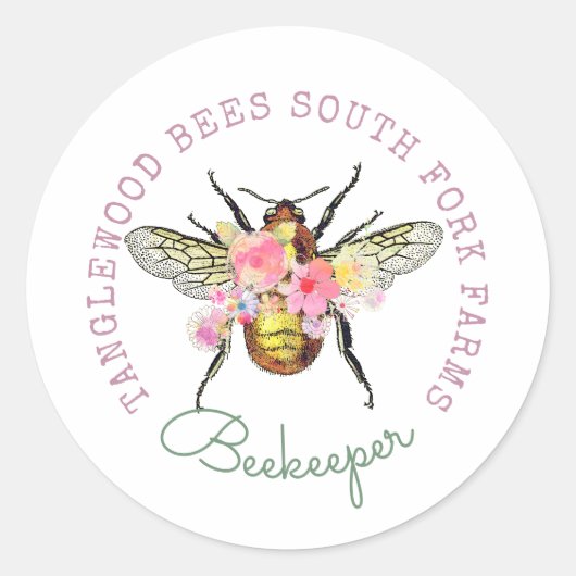 ハニー芸術的ビーフローラハニー製品Apiar ラウンドシール (正面)