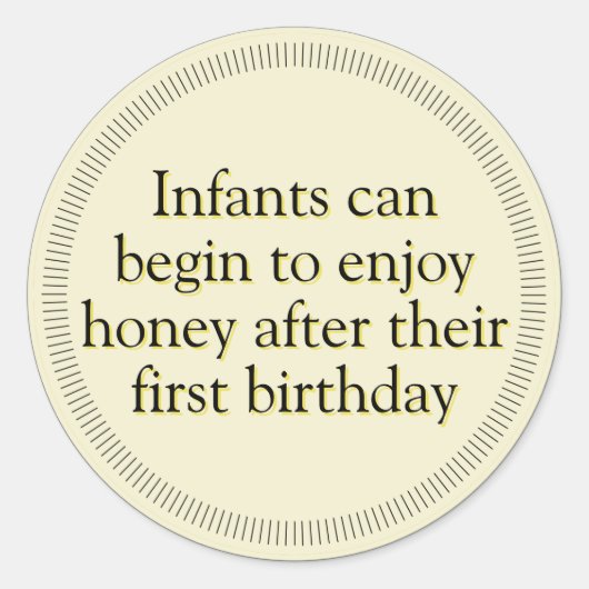 ハニー警告乳児金ゴールド ラウンドシール (正面)