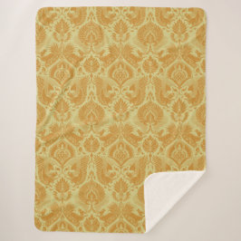 ハニー金ゴールド中世ダマスクシャーパブランケット シェルパブランケット