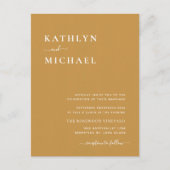 ハニー金ゴールドQRコードモダン全結婚1 インビテーションポストカード (正面)