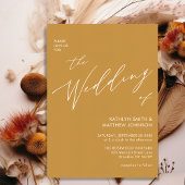 ハニー金ゴールドQRコードモダン全結婚1 インビテーションポストカード